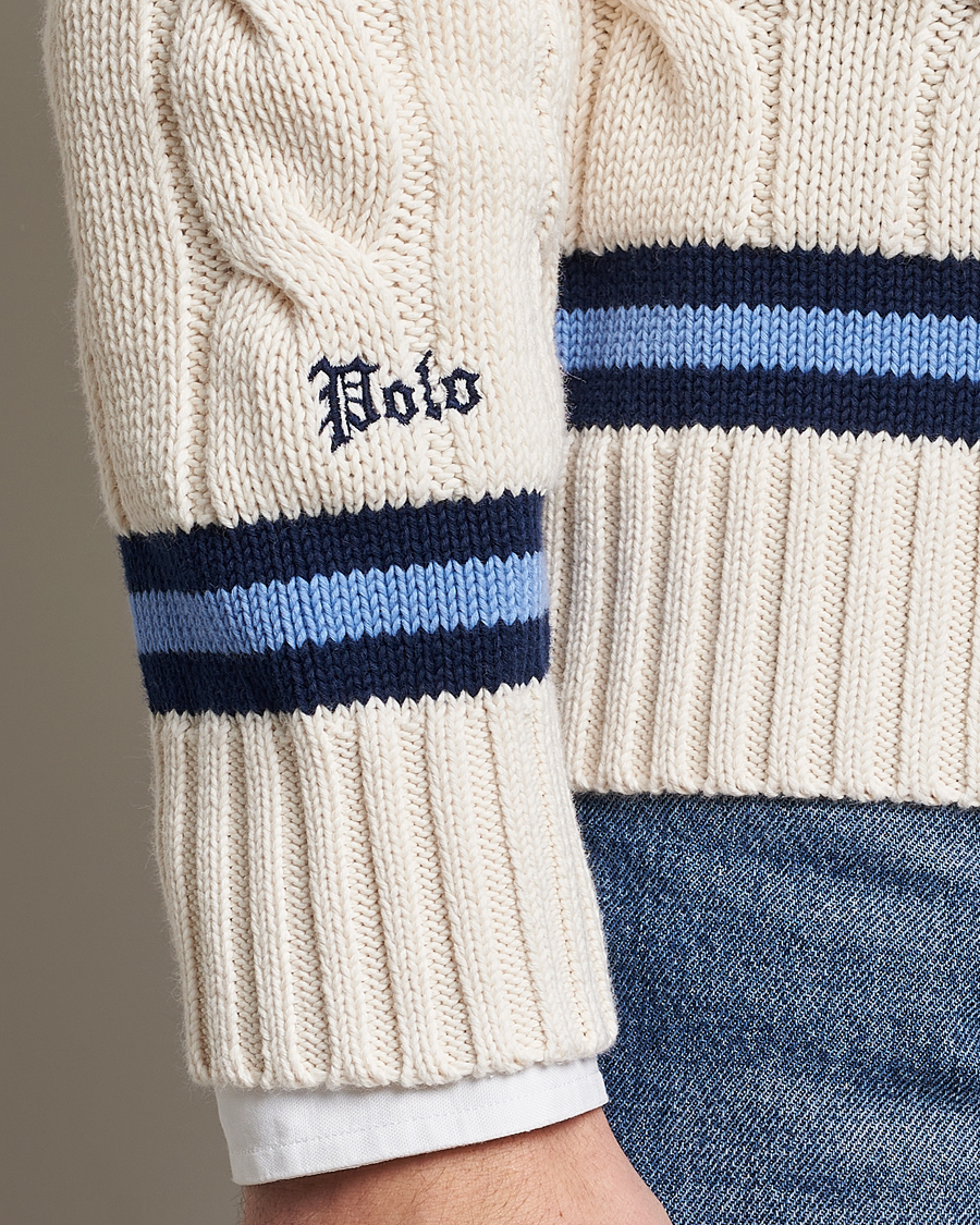 Herre | Trøjer | Polo Ralph Lauren | Cricket Sweater Cream/Navy Stripe