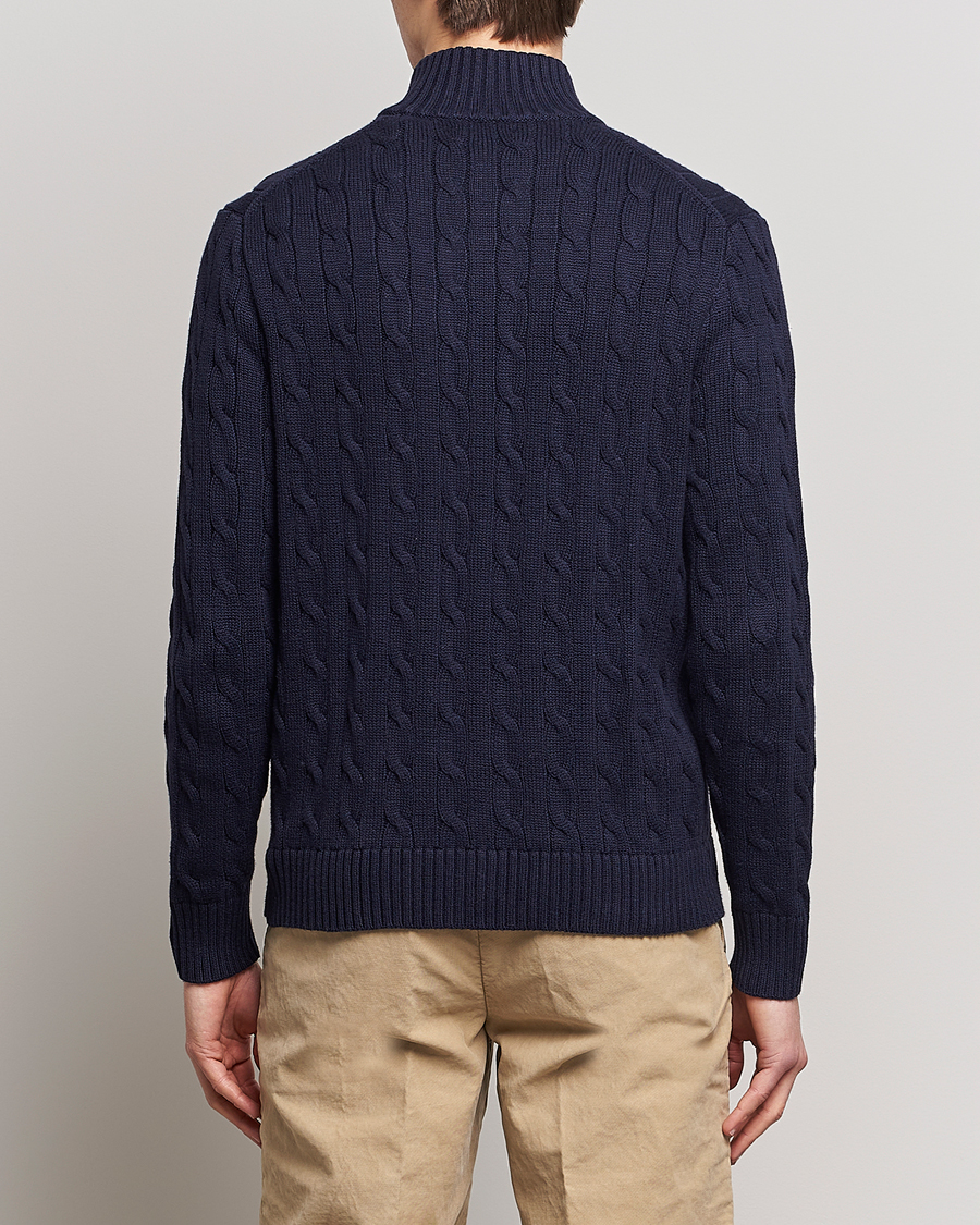Herre | Trøjer | Polo Ralph Lauren | Cable Knitted Full-Zip Hunter Navy