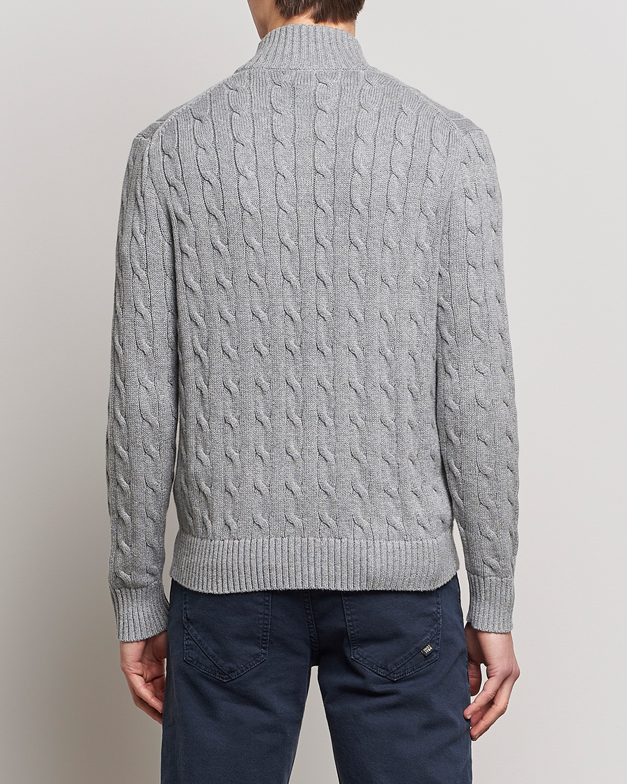 Herre | Trøjer | Polo Ralph Lauren | Cotton Cable Full Zip Fawn Grey Heather