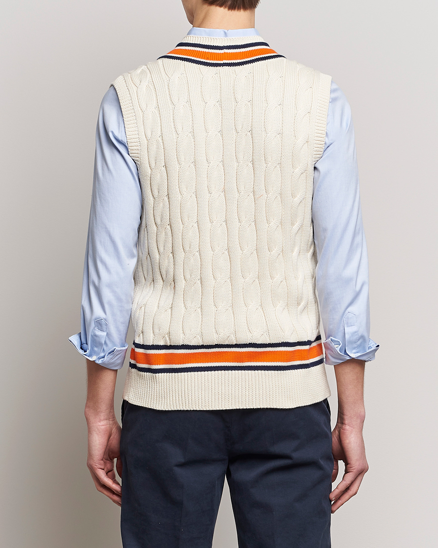 Herre | Trøjer | Polo Ralph Lauren | Cricket V-Neck Knitted Vest Cream Multi