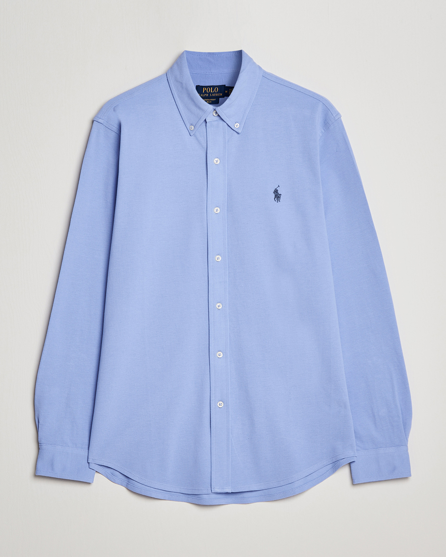 Herre | Skjorter | Polo Ralph Lauren | Slim Fit Featherweight Mesh Shirt Lafayette Blue