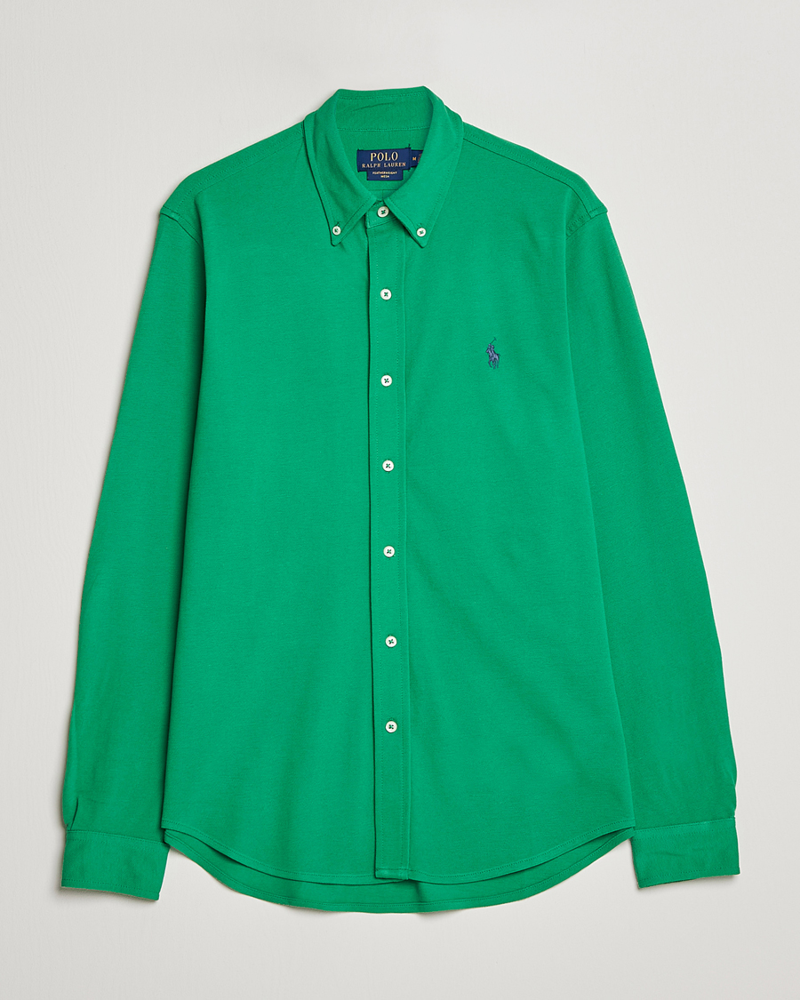 Herre | Skjorter | Polo Ralph Lauren | Featherweight Mesh Shirt Optic Green