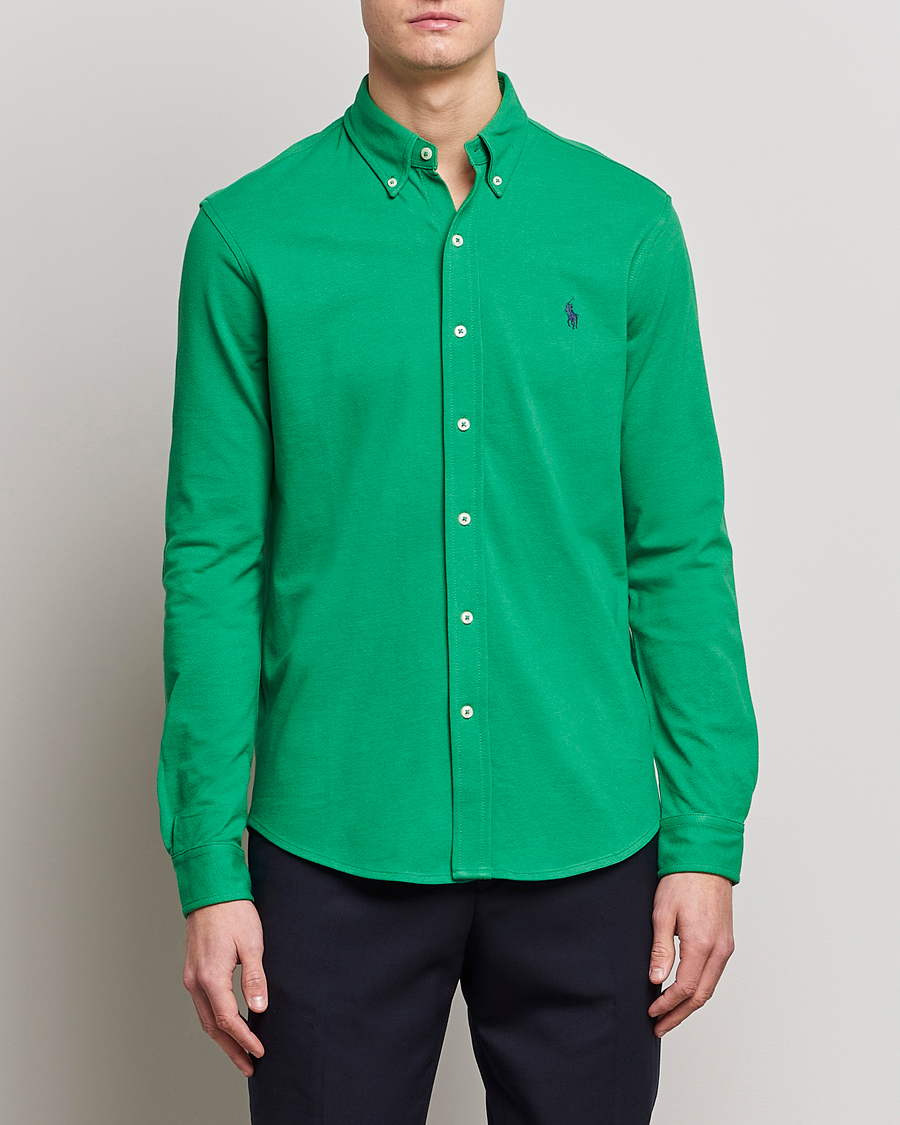 Herre | Skjorter | Polo Ralph Lauren | Featherweight Mesh Shirt Optic Green