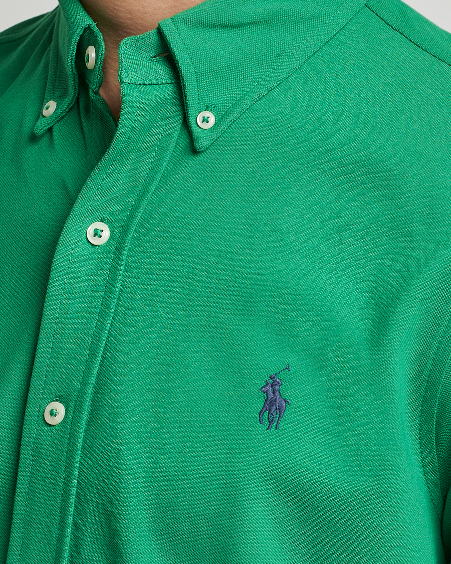Herre | Skjorter | Polo Ralph Lauren | Featherweight Mesh Shirt Optic Green