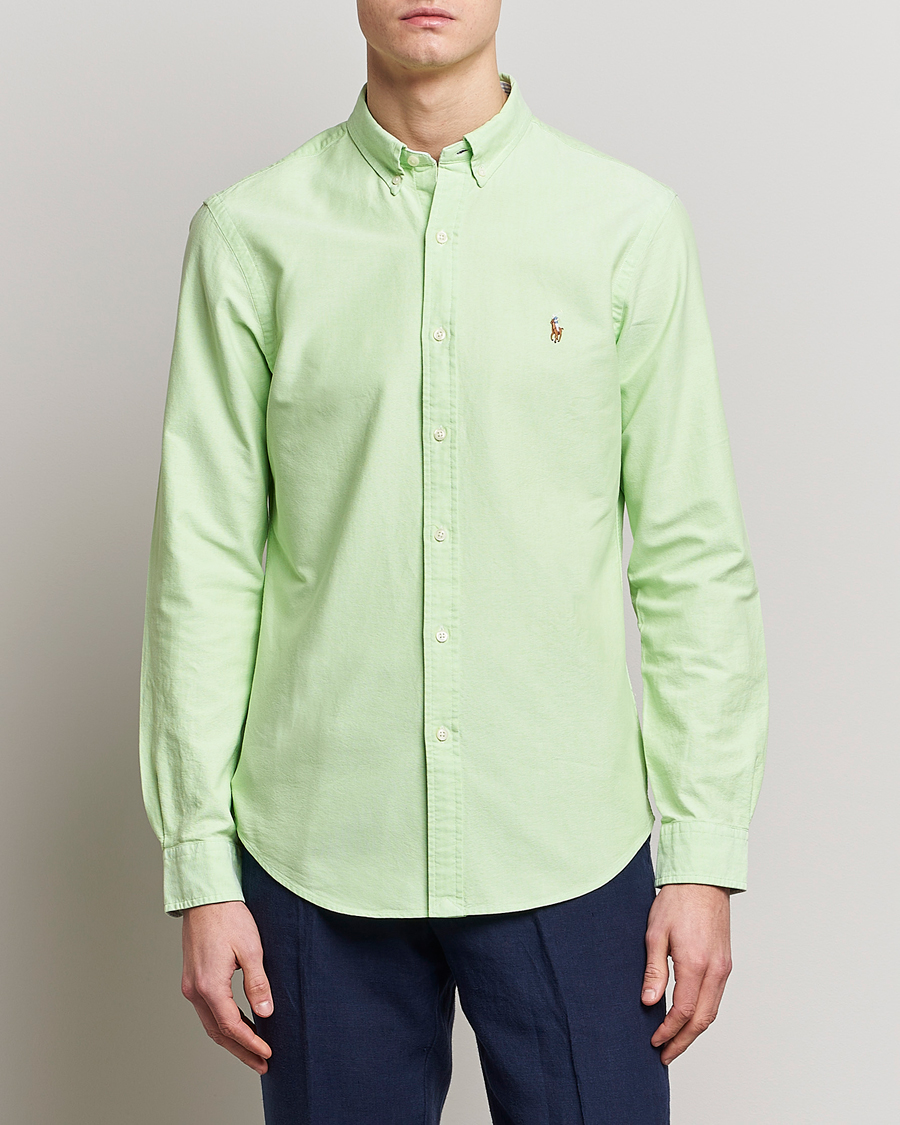 Herre |  | Polo Ralph Lauren | Slim Fit Oxford Button Down Shirt Oasis Green
