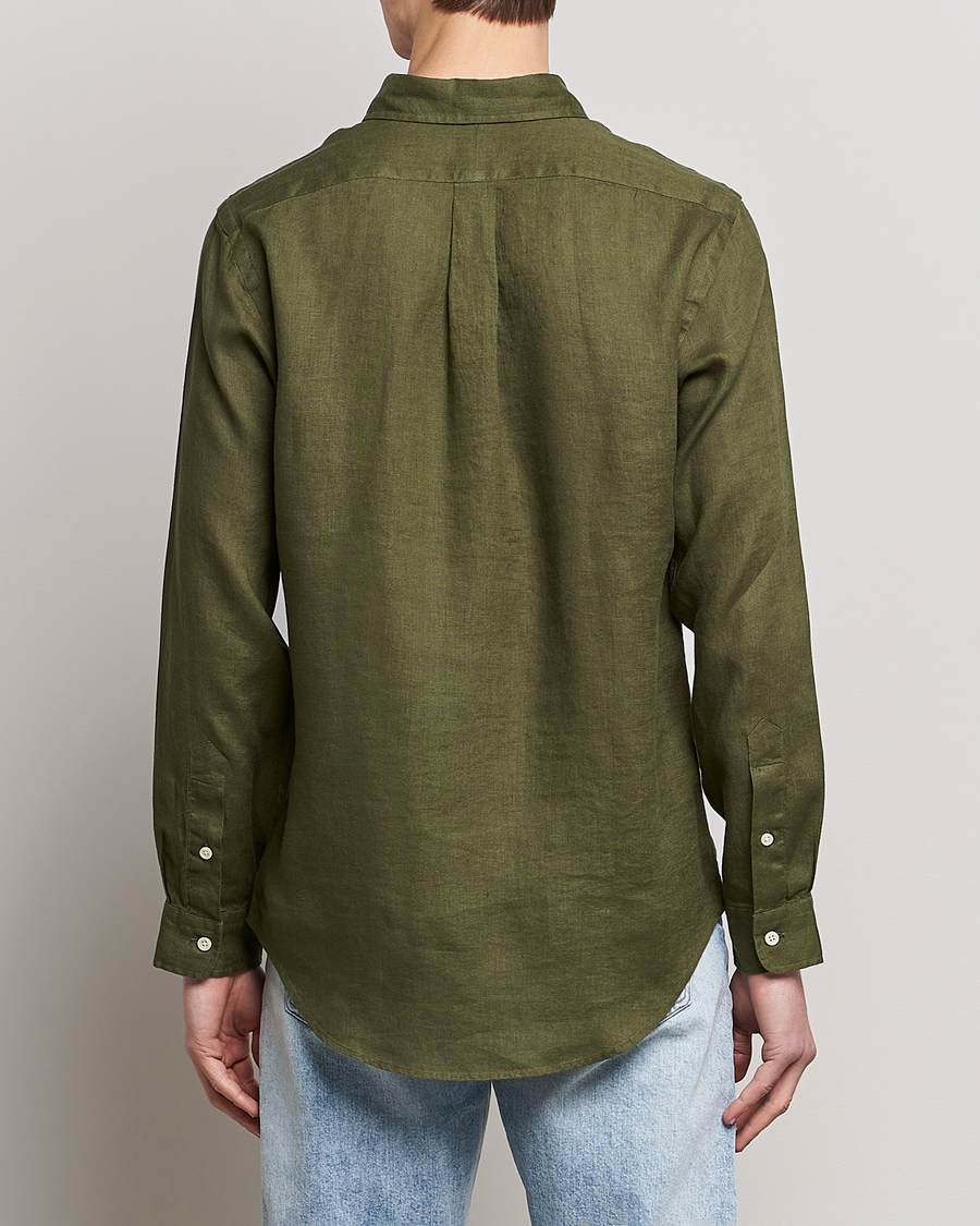 Herre | Skjorter | Polo Ralph Lauren | Custom Fit Linen Button Down Dark Sage