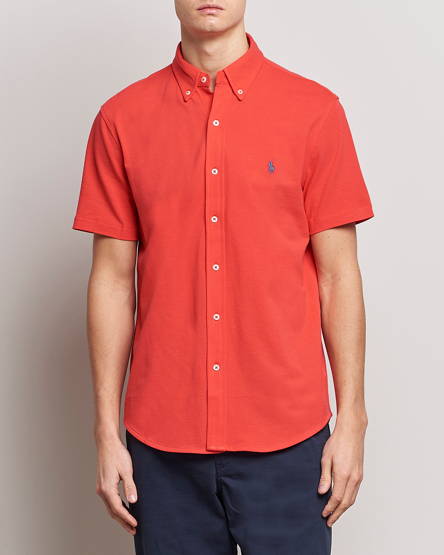 Herre | Kortærmede skjorter | Polo Ralph Lauren | Featherweight Mesh Short Sleeve Shirt Red Reef