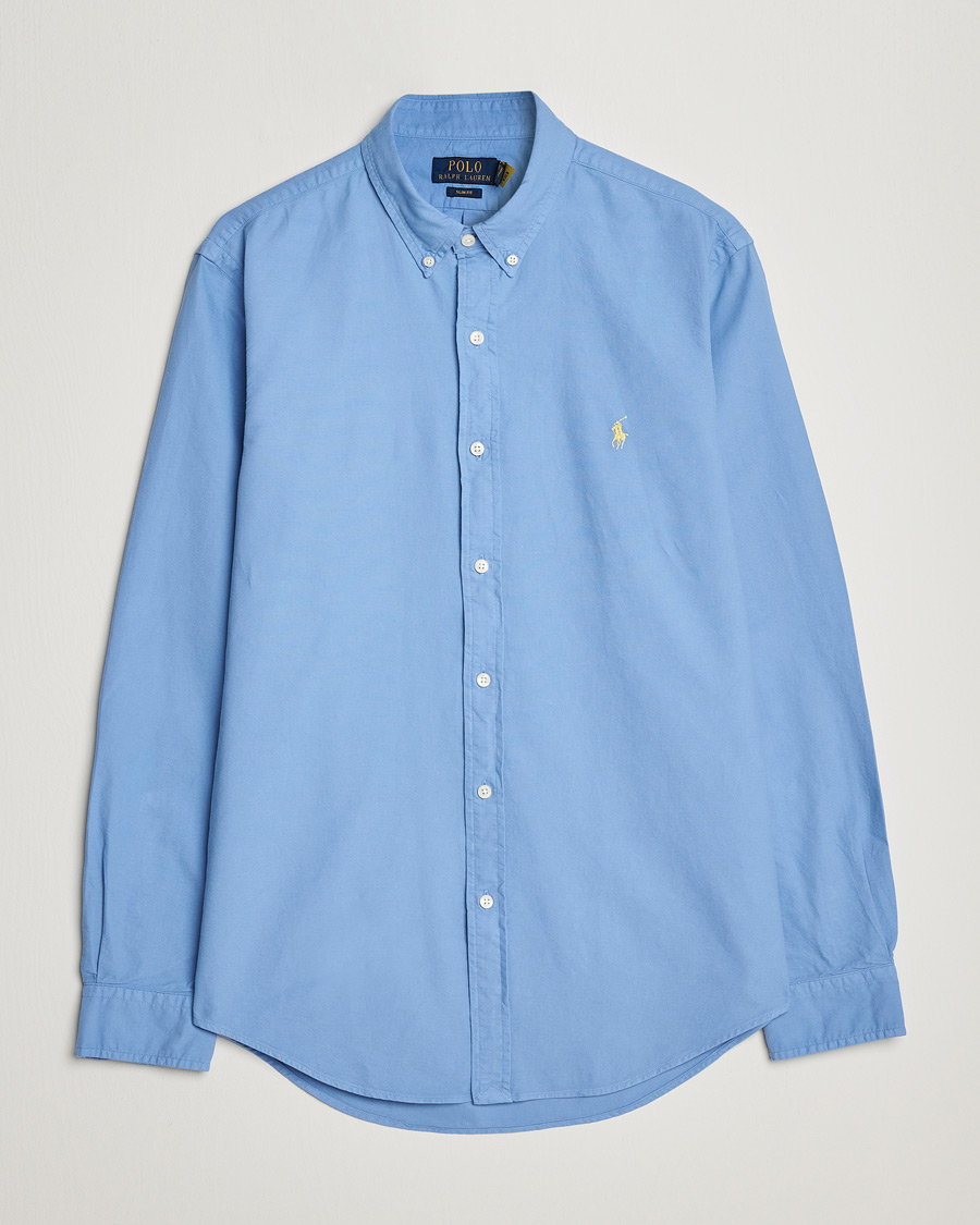 Herre | Skjorter | Polo Ralph Lauren | Slim Fit Garment Dyed Oxford Shirt Blue