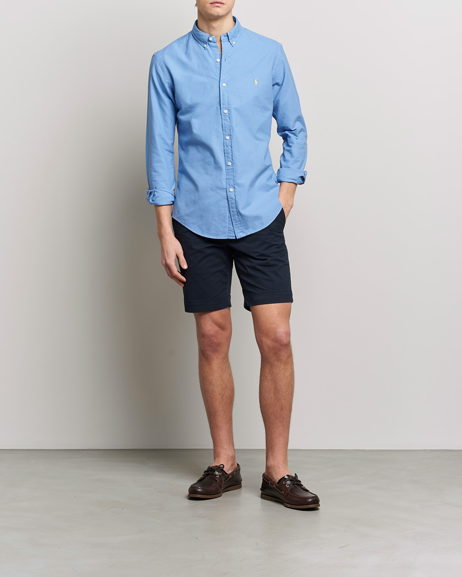 Herre | Skjorter | Polo Ralph Lauren | Slim Fit Garment Dyed Oxford Shirt Blue
