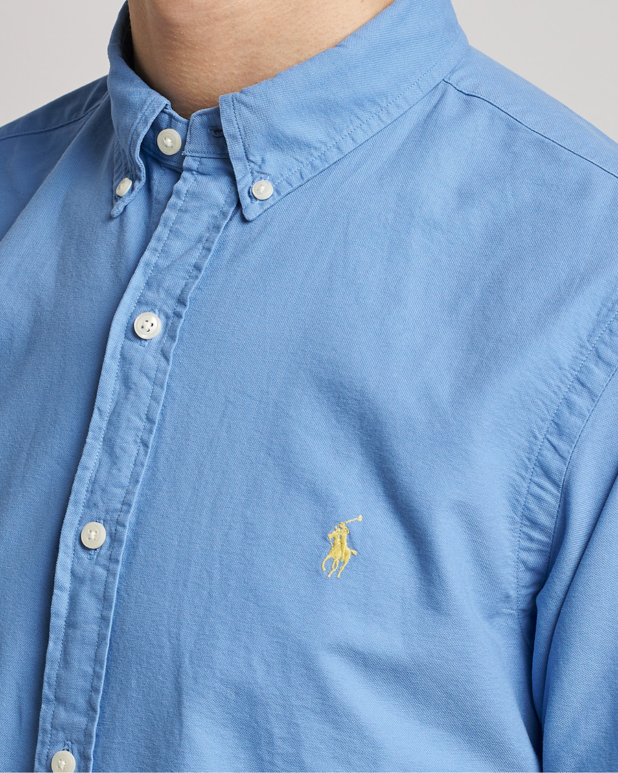Herre | Skjorter | Polo Ralph Lauren | Slim Fit Garment Dyed Oxford Shirt Blue