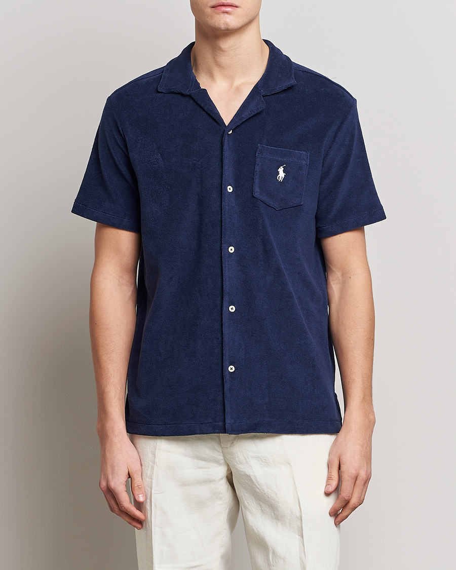 Herre | Kortærmede skjorter | Polo Ralph Lauren | Cotton Terry Short Sleeve Shirt Newport Navy