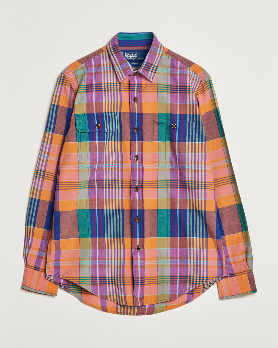 Herre | Skjorter | Polo Ralph Lauren | Madras Checked Shirt Orange/Purple