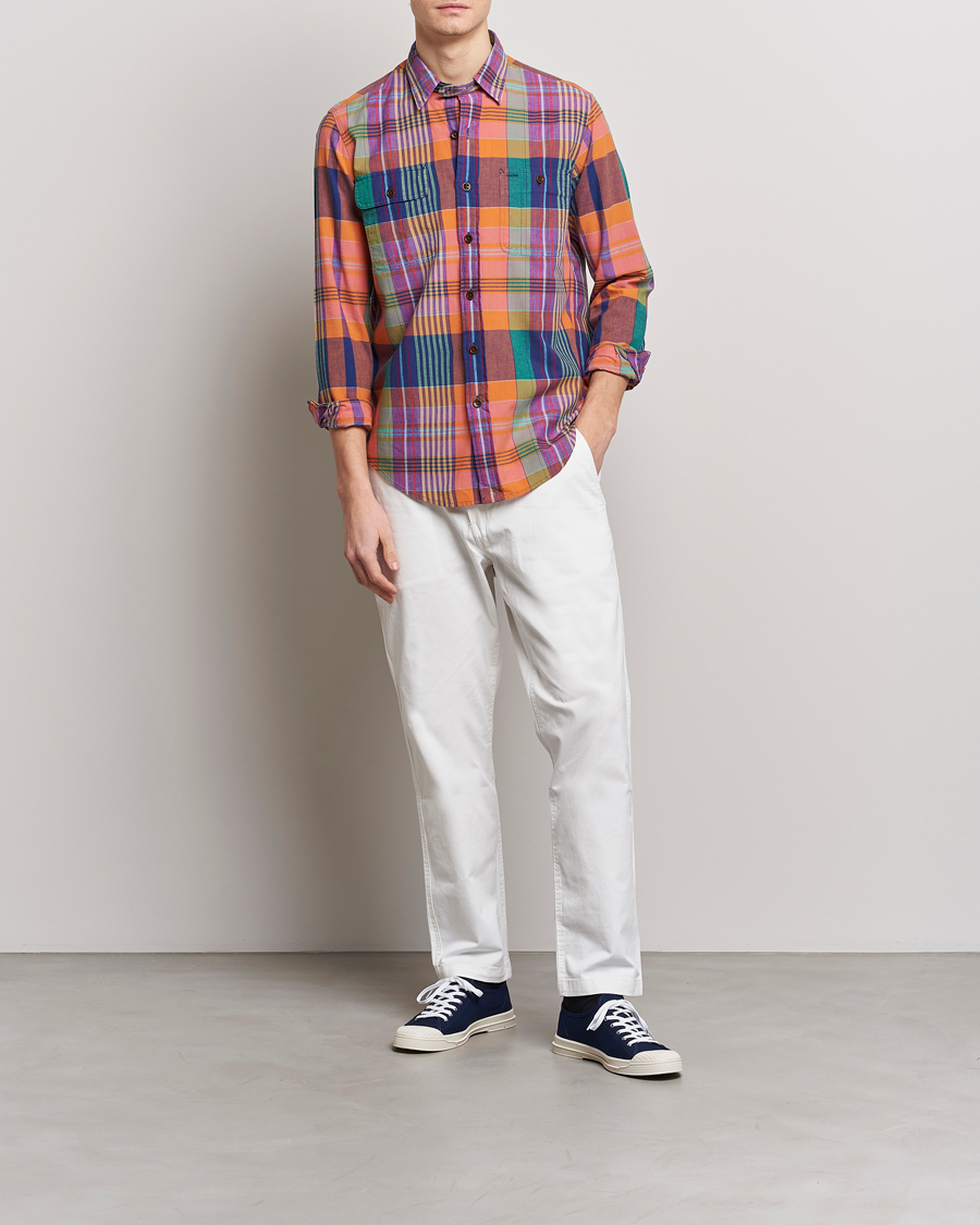 Herre | Skjorter | Polo Ralph Lauren | Madras Checked Shirt Orange/Purple