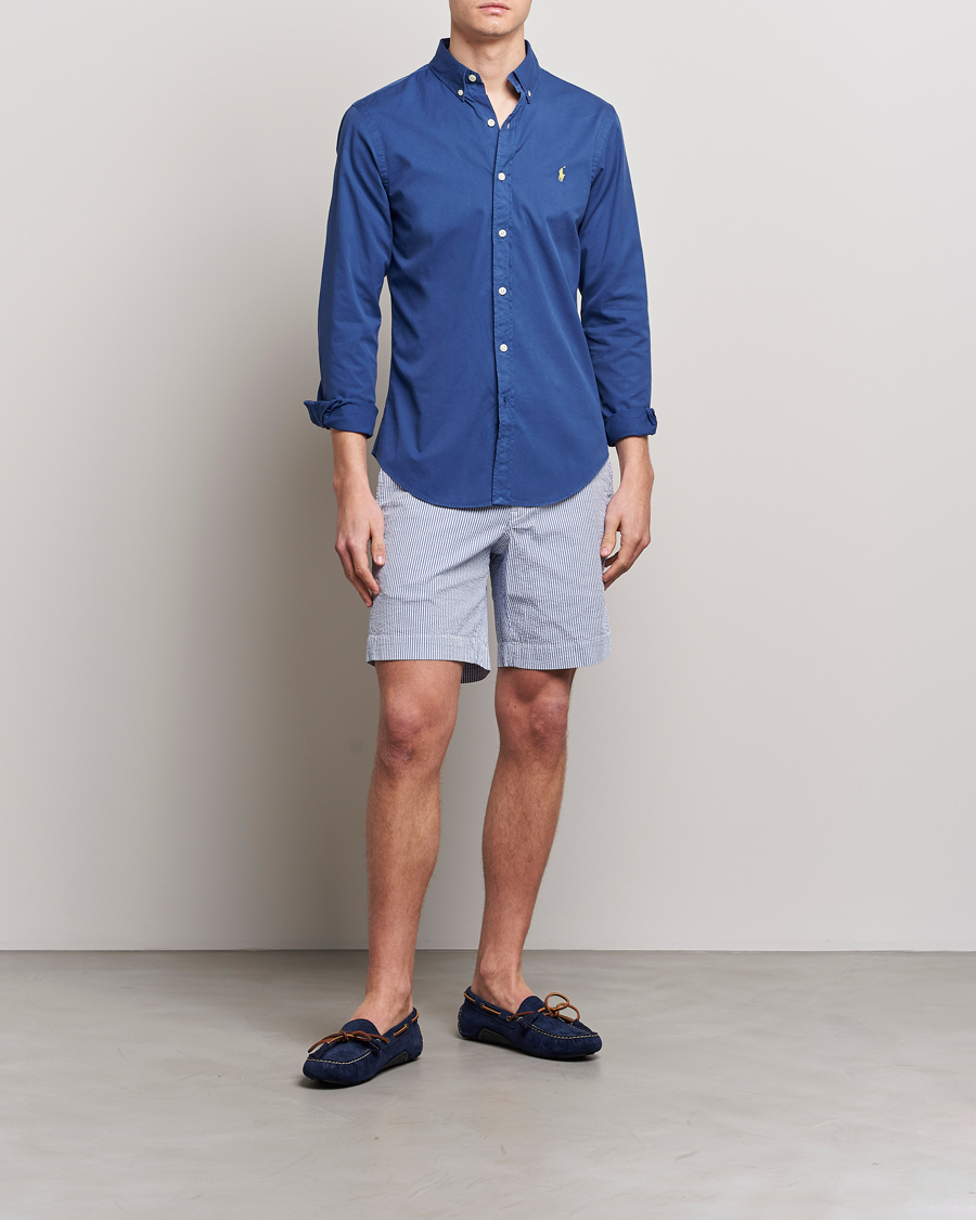 Herre | Skjorter | Polo Ralph Lauren | Slim Fit Brushed Twill Shirt Royal Navy
