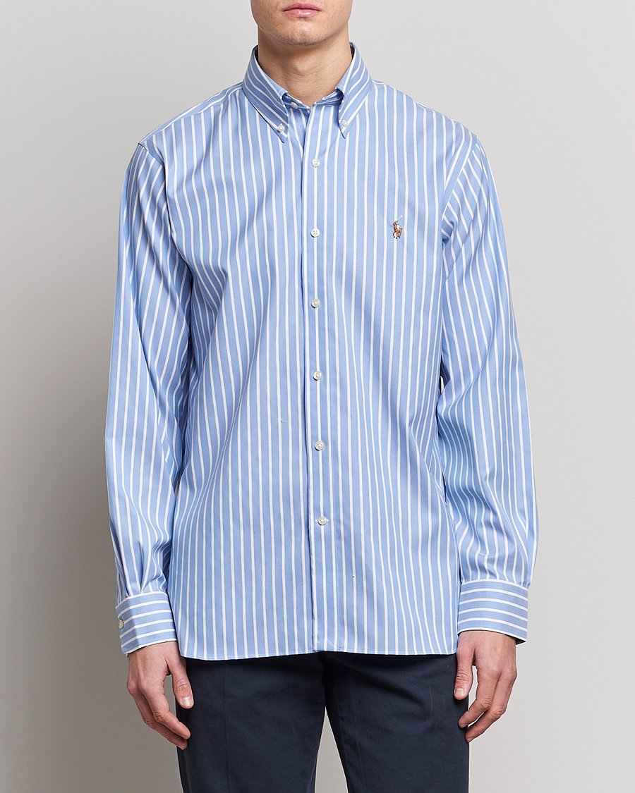 Herre |  | Polo Ralph Lauren | Custom Fit Striped Dress Shirt Blue/White