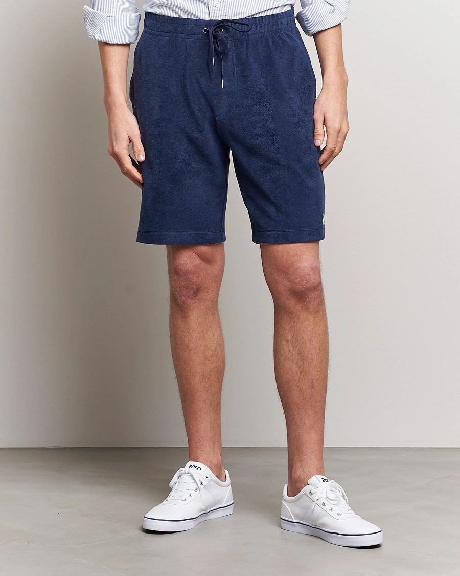 Herre | Nye produktbilleder | Polo Ralph Lauren | Cotton Terry Drawstring Shorts Newport Navy