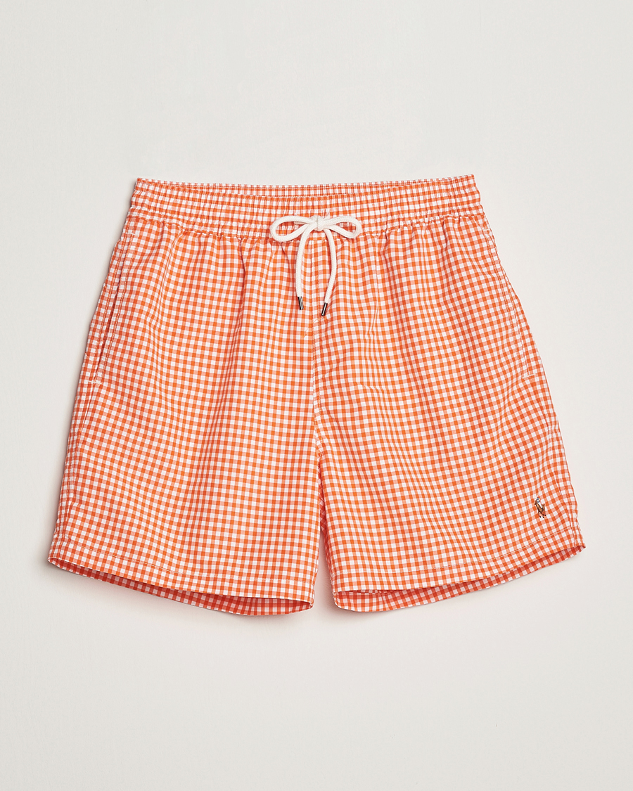 Herre | Badebukser | Polo Ralph Lauren | Traveler Gingham Swimshorts Sailing Orange