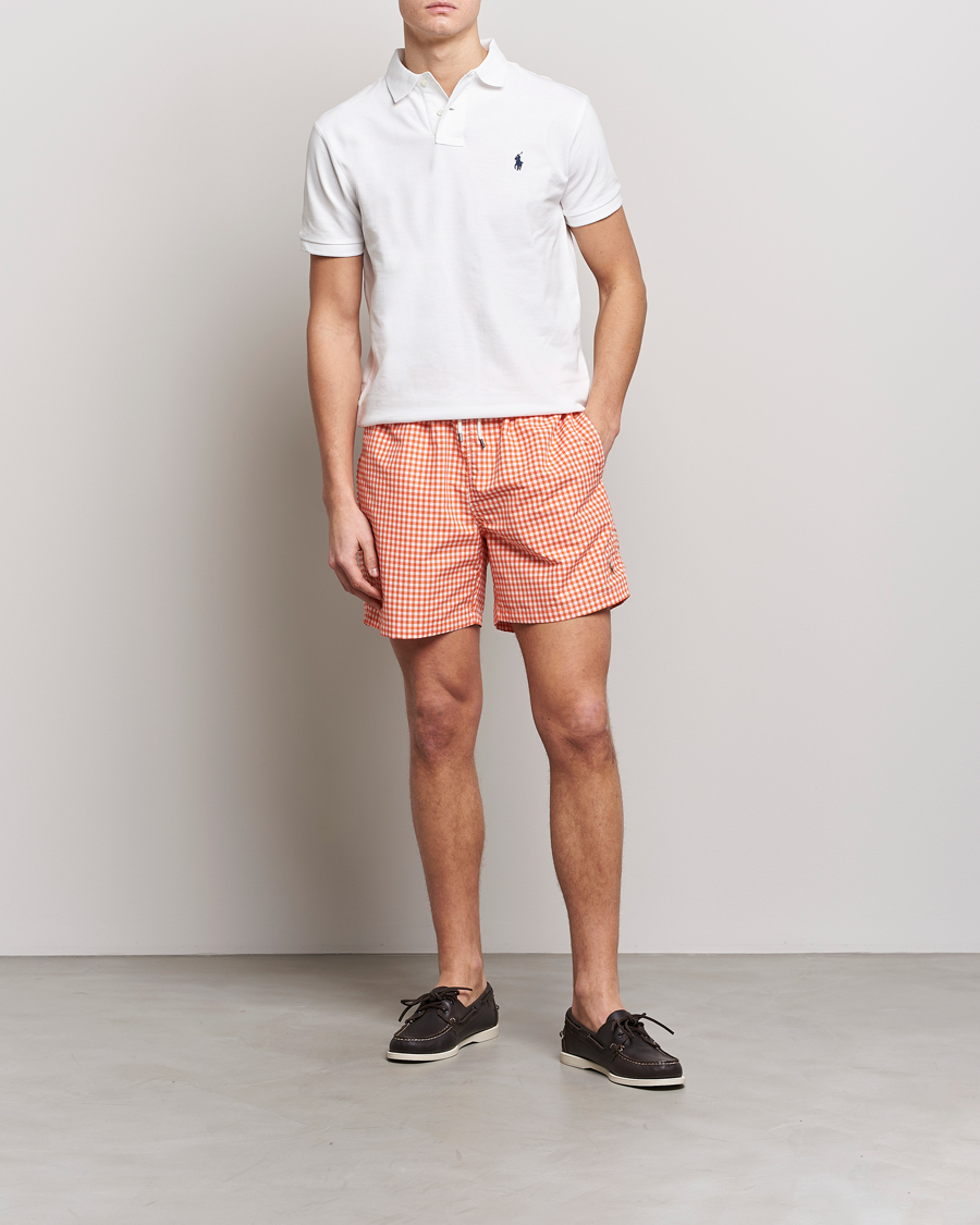 Herre | Badebukser | Polo Ralph Lauren | Traveler Gingham Swimshorts Sailing Orange