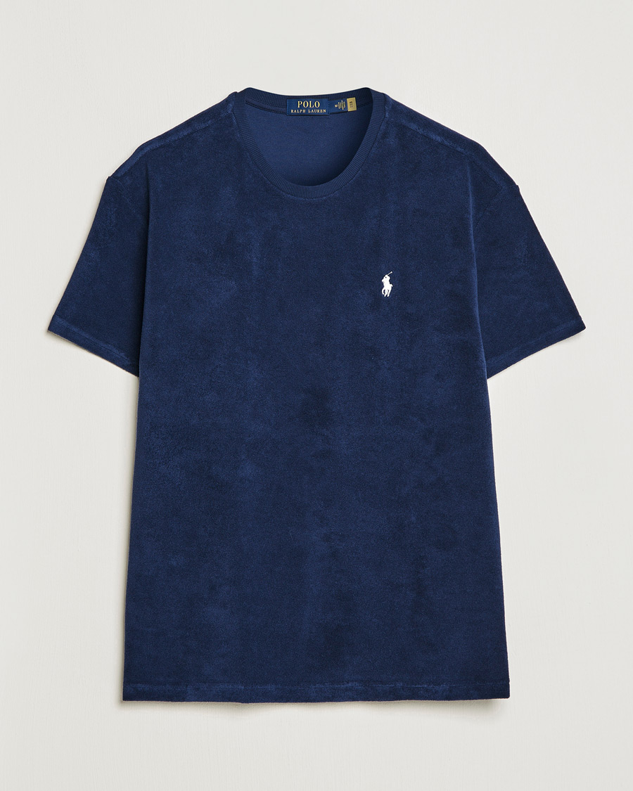 Herre | T-Shirts | Polo Ralph Lauren | Cotton Terry Crew Neck T-shirt Newport Navy