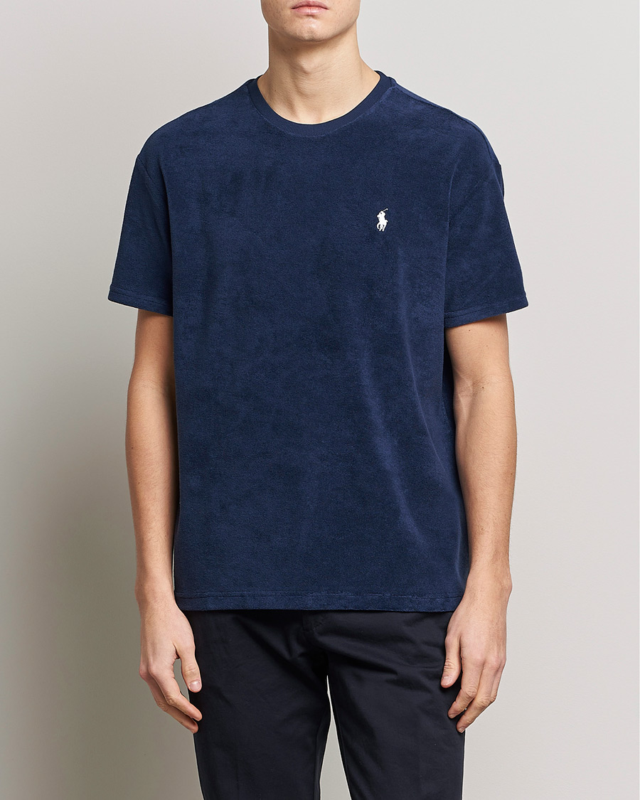 Herre | T-Shirts | Polo Ralph Lauren | Cotton Terry Crew Neck T-shirt Newport Navy