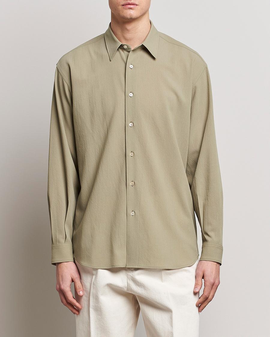 Herre | Casualskjorter | Auralee | Viyella Wool Shirt Light Khaki
