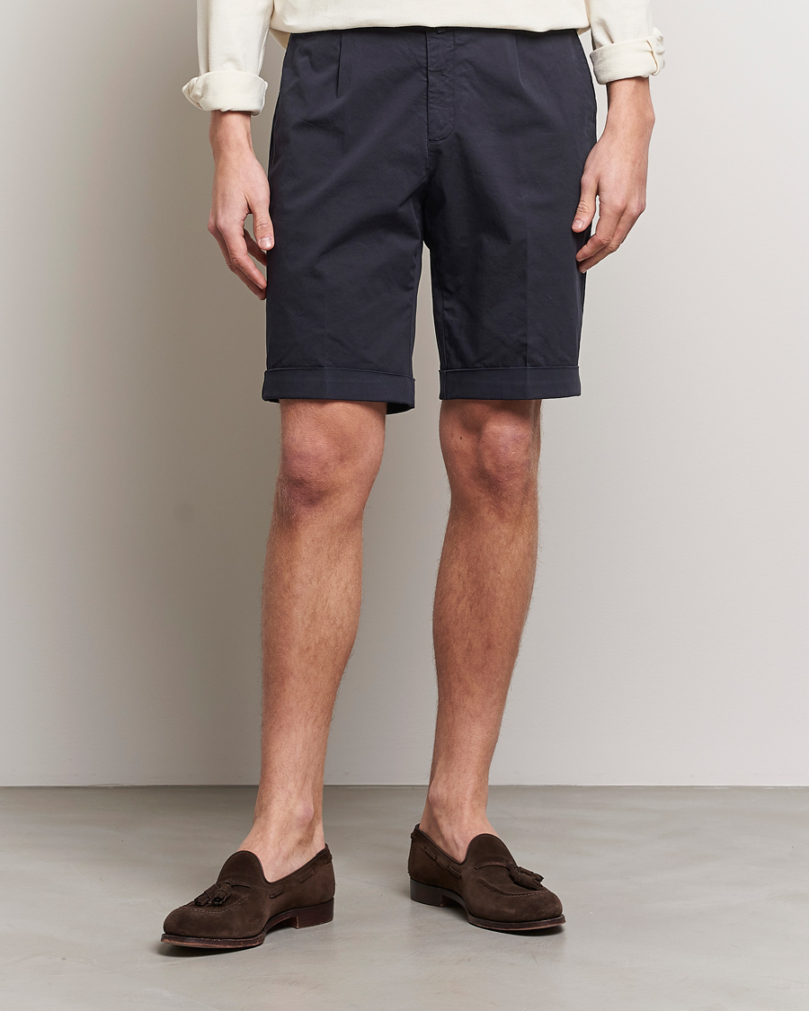 Herre | Italian Department | Briglia 1949 | Pleated Cotton Shorts Navy
