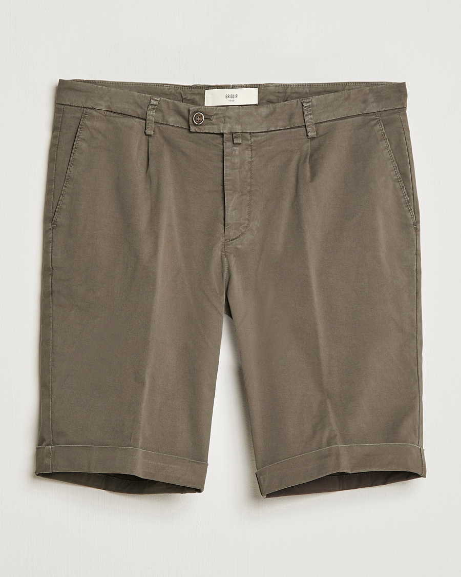 Herre | Shorts | Briglia 1949 | Pleated Cotton Shorts Brown