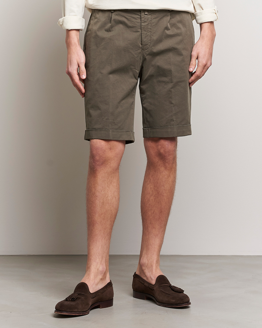 Herre | Shorts | Briglia 1949 | Pleated Cotton Shorts Brown