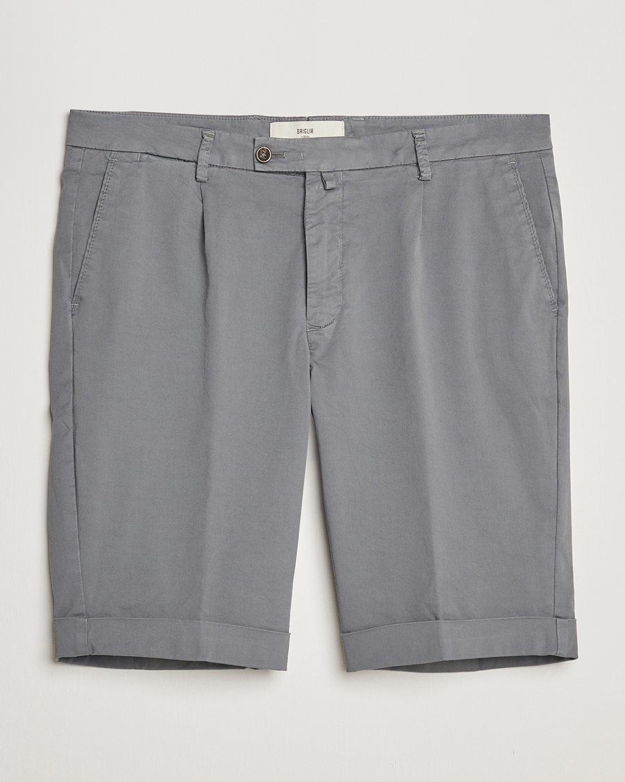 Herre | Shorts | Briglia 1949 | Pleated Cotton Shorts Grey