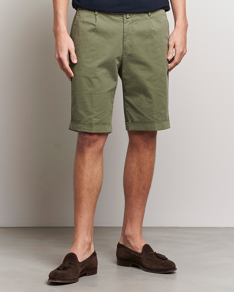 Herre | Shorts | Briglia 1949 | Pleated Cotton Shorts Olive