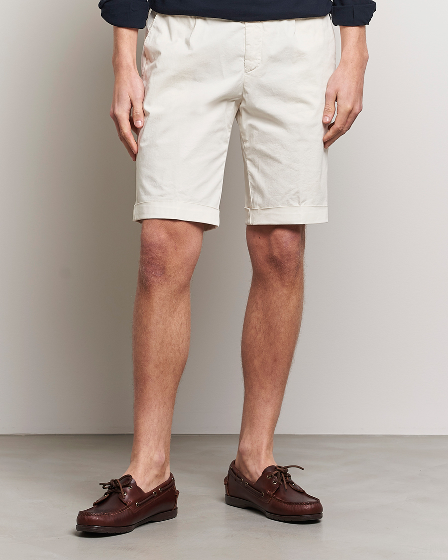 Herre | Shorts | Briglia 1949 | Pleated Cotton Shorts Cream