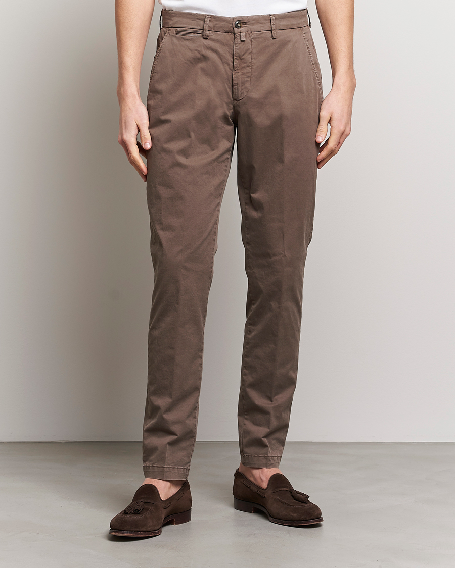 Herre | Nyheder | Briglia 1949 | Tapered Fit Cotton Twill Stretch Chinos Brown