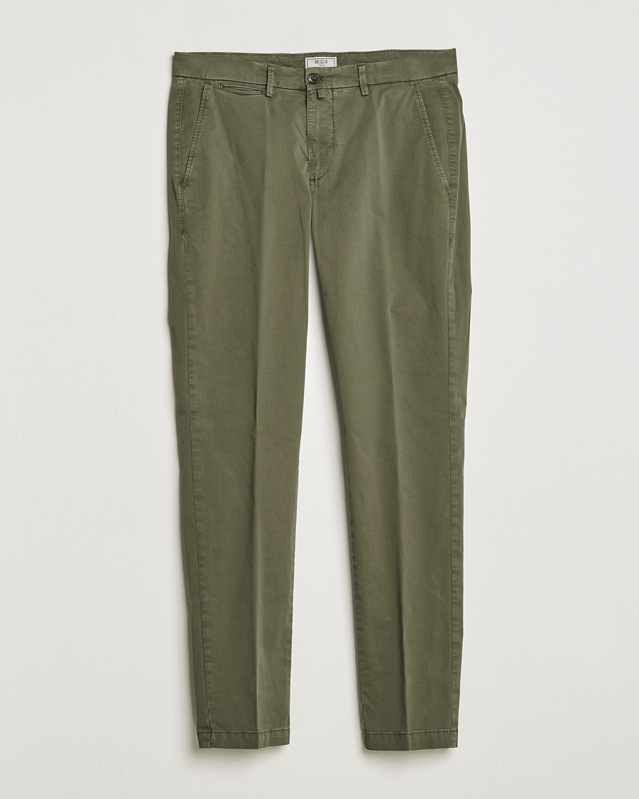 Herre | Bukser | Briglia 1949 | Tapered Fit Cotton Twill Stretch Chinos Olive
