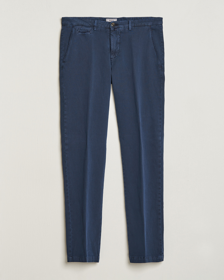 Herre | | Briglia 1949 | Slim Fit Diagonal Cotton Stretch Trousers Navy