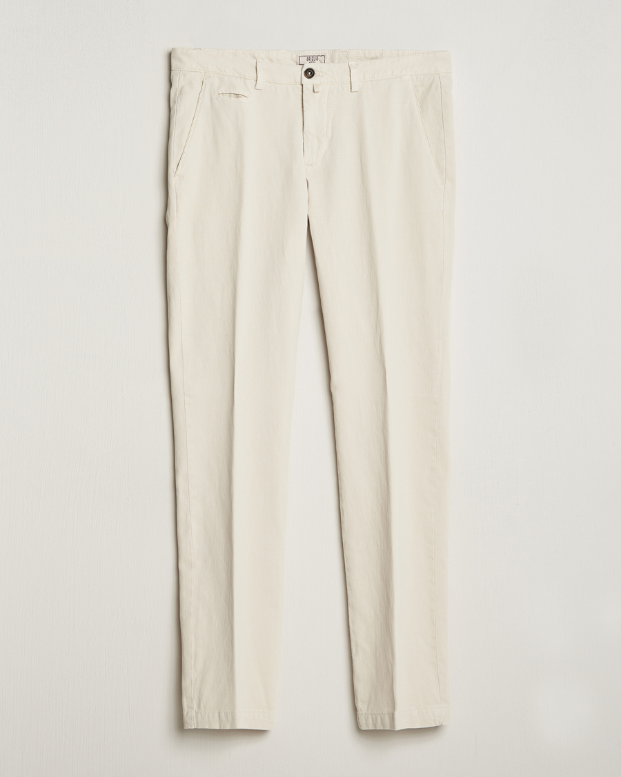 Herre | Bukser | Briglia 1949 | Slim Fit Diagonal Cotton Stretch Trousers Cream