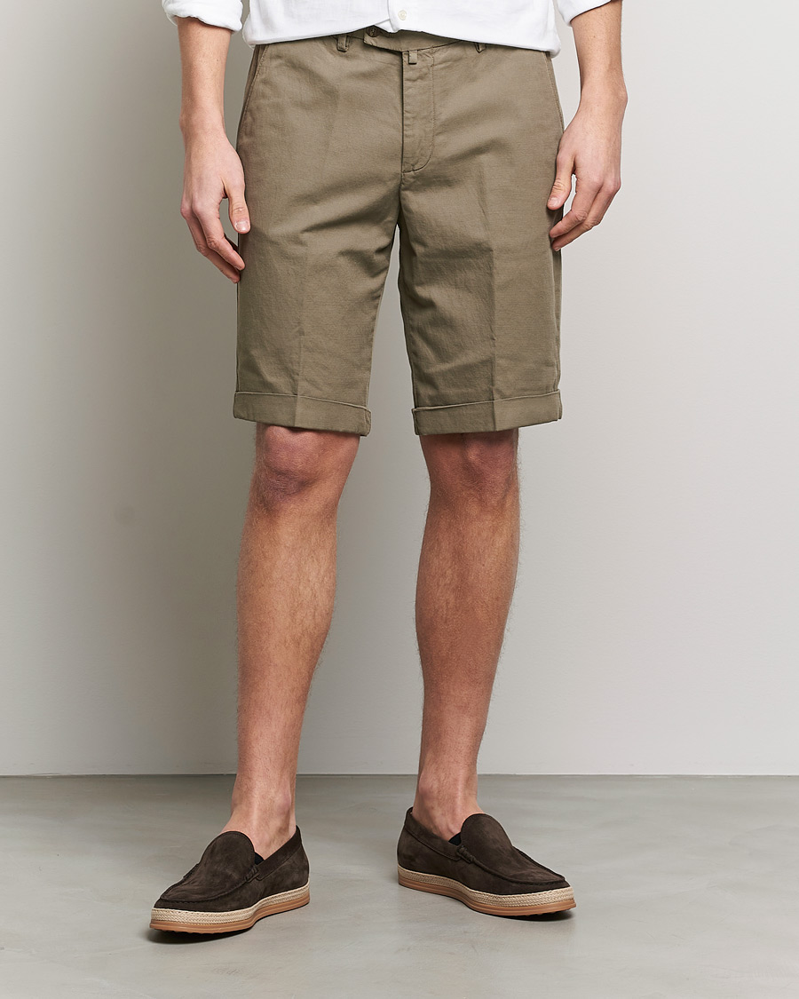 Herre | The linen lifestyle | Briglia 1949 | Linen/Cotton Shorts Olive