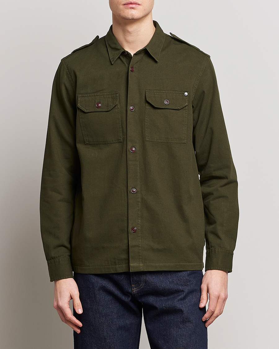 Herre | Skjorter | Barbour International | Abbe Cotton Overshirt Forrest Green