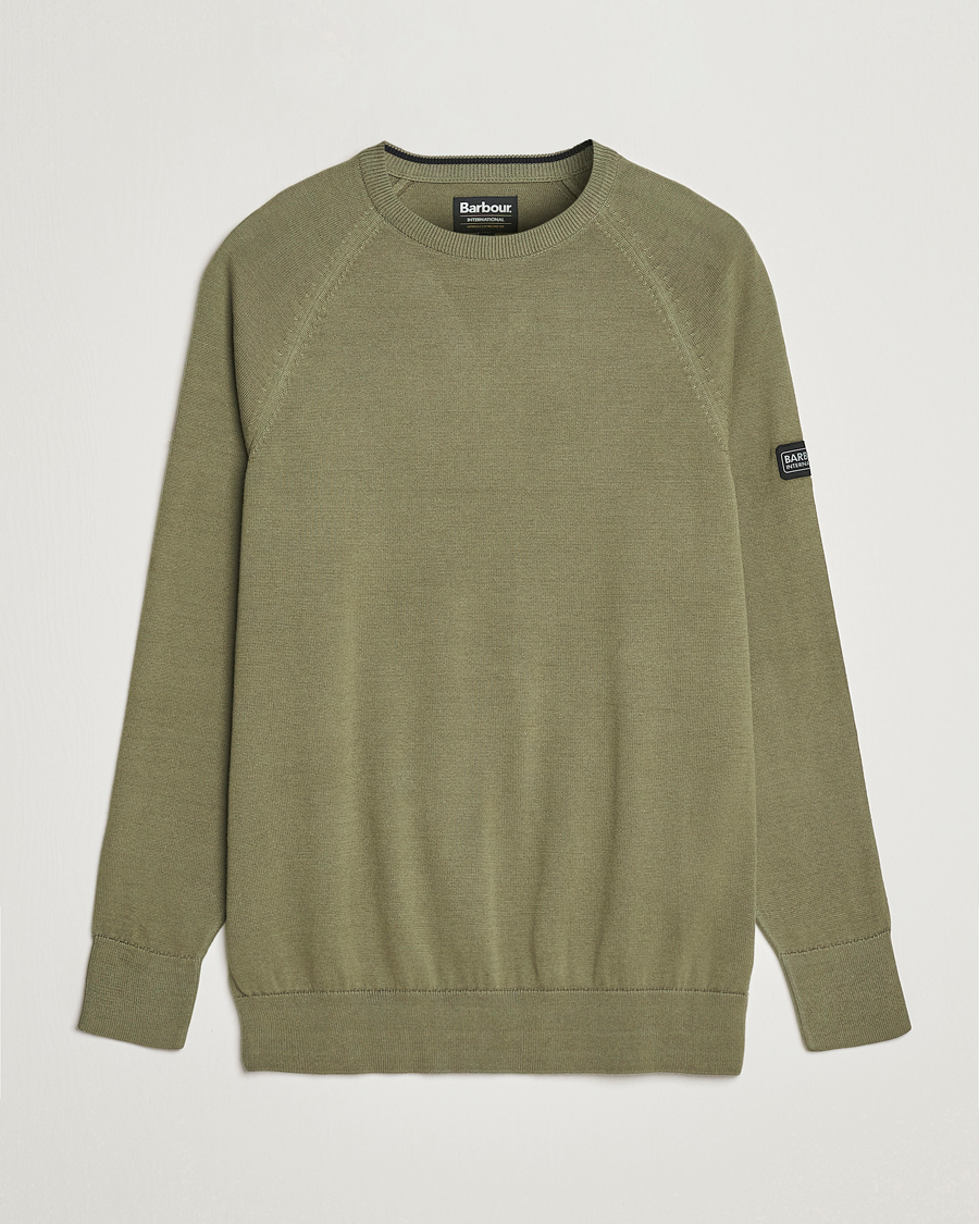 Herre | Trøjer | Barbour International | Cotton Crew Neck Light Moss