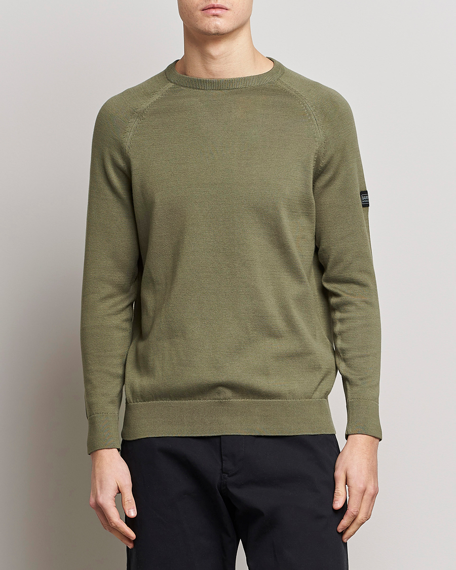 Herre | Trøjer | Barbour International | Cotton Crew Neck Light Moss