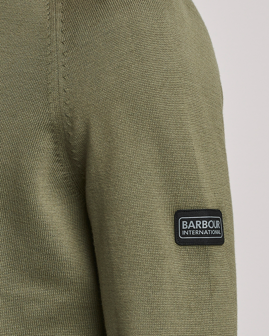 Herre | Trøjer | Barbour International | Cotton Crew Neck Light Moss