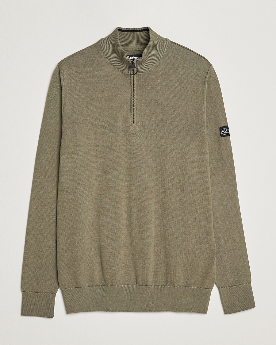 Herre | Trøjer | Barbour International | Cotton Half Zip Light Moss