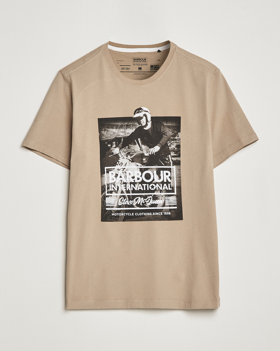 Herre | T-Shirts | Barbour International | Morris Steve McQueen Crew Neck T-Shirt Khaki