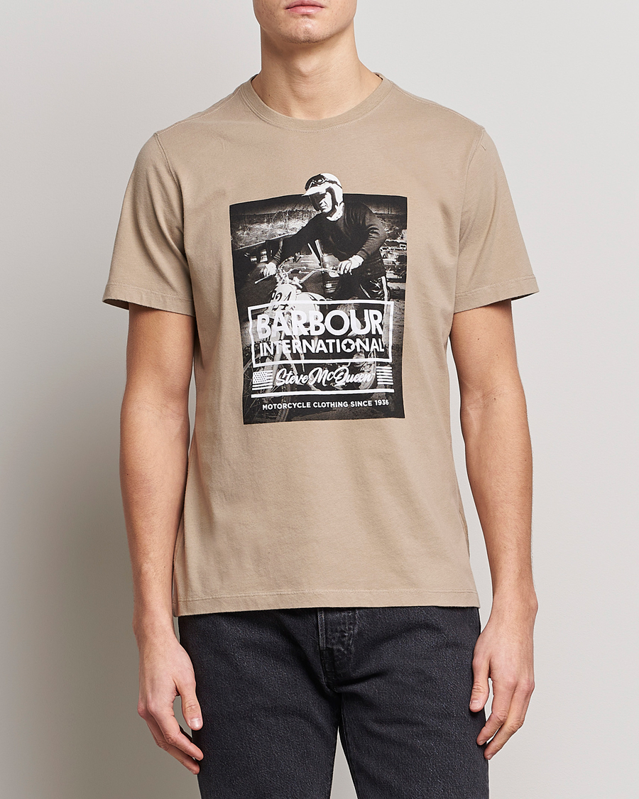 Herre | T-Shirts | Barbour International | Morris Steve McQueen Crew Neck T-Shirt Khaki