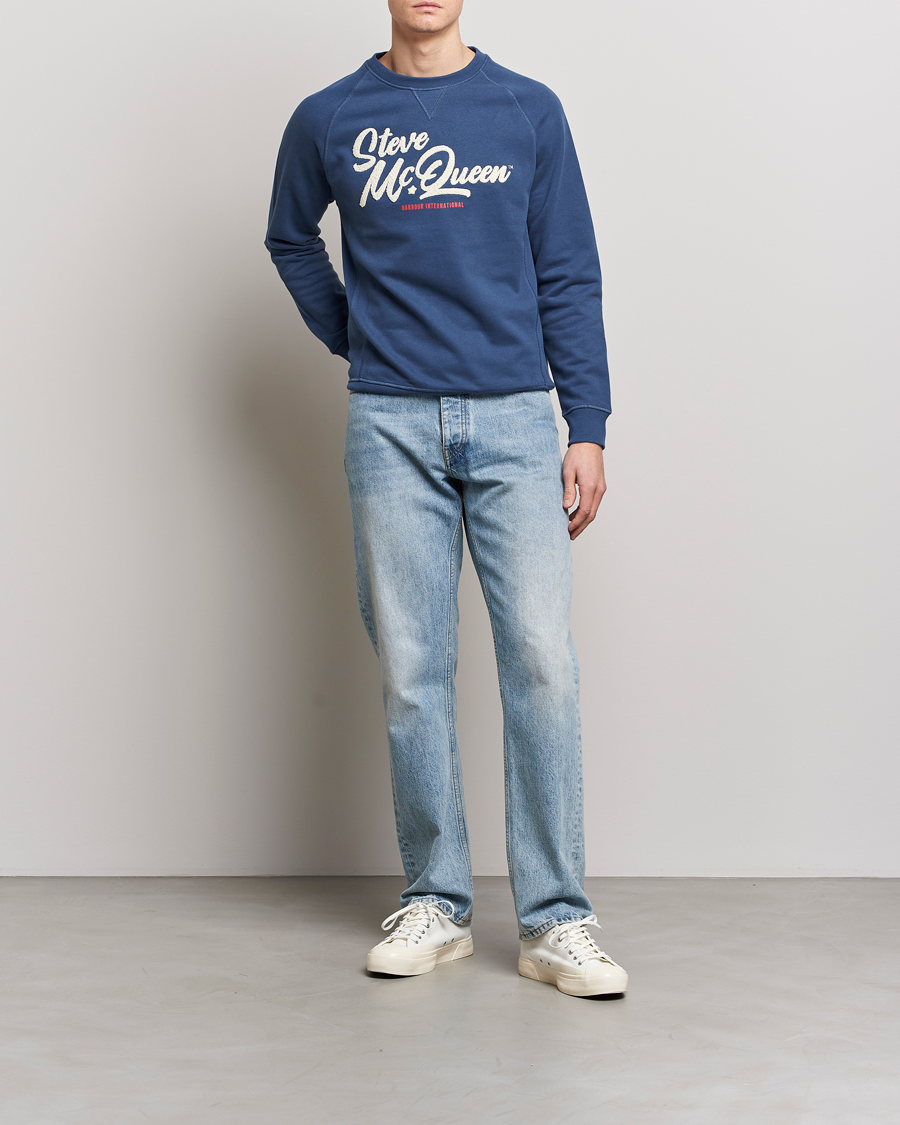 Herre | Trøjer | Barbour International | Holtz Steve McQueen Crew Neck Sweatshirt Blue