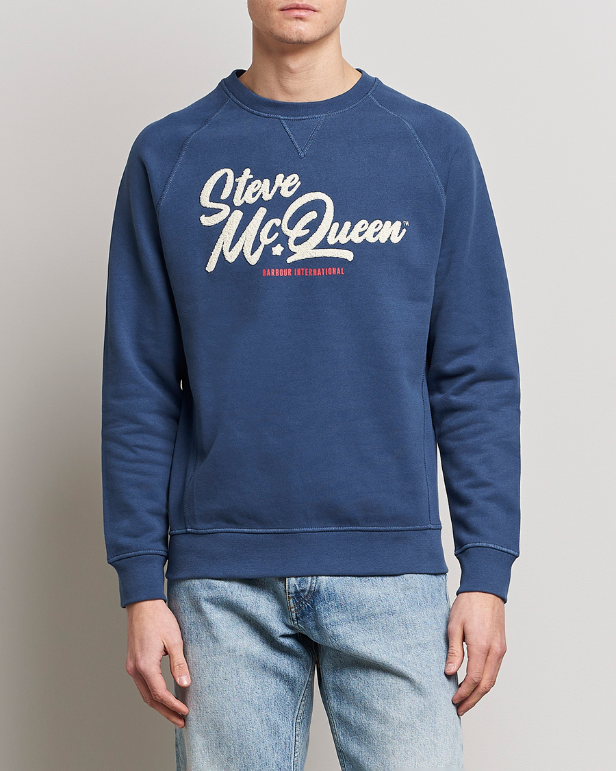 Herre | Trøjer | Barbour International | Holtz Steve McQueen Crew Neck Sweatshirt Blue