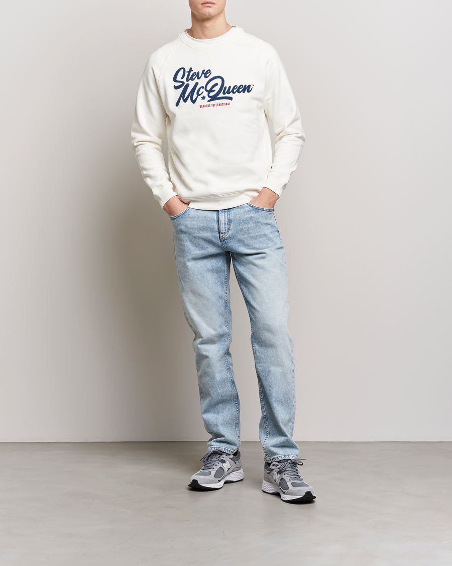 Herre | Trøjer | Barbour International | Holtz Steve McQueen Crew Neck Sweatshirt White