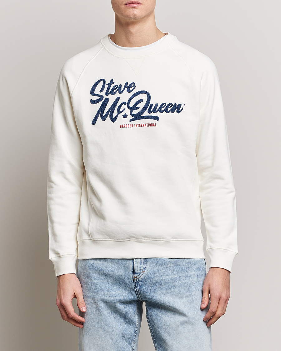 Herre | Trøjer | Barbour International | Holtz Steve McQueen Crew Neck Sweatshirt White