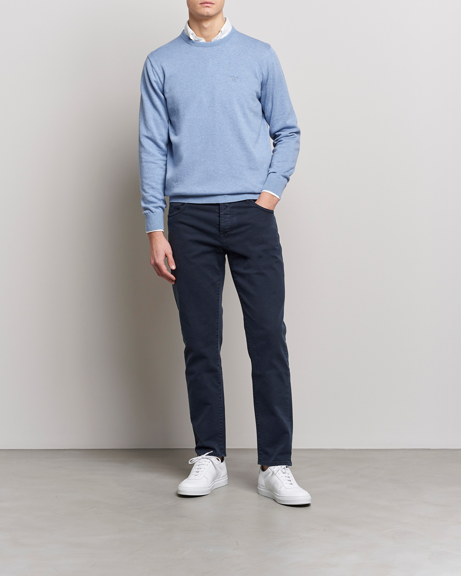 Herre | Trøjer | Barbour Lifestyle | Pima Cotton Crew Neck Chambray Blue