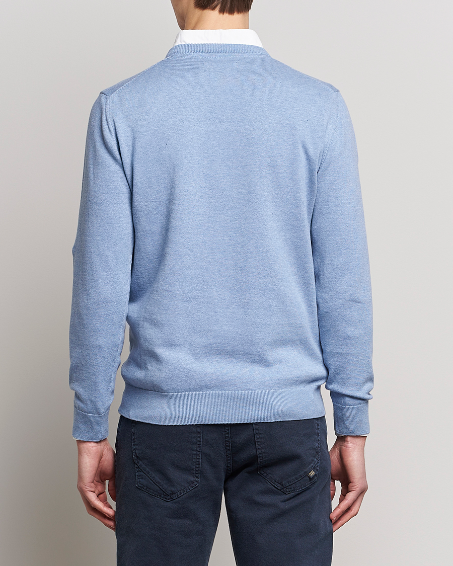 Herre | Trøjer | Barbour Lifestyle | Pima Cotton Crew Neck Chambray Blue