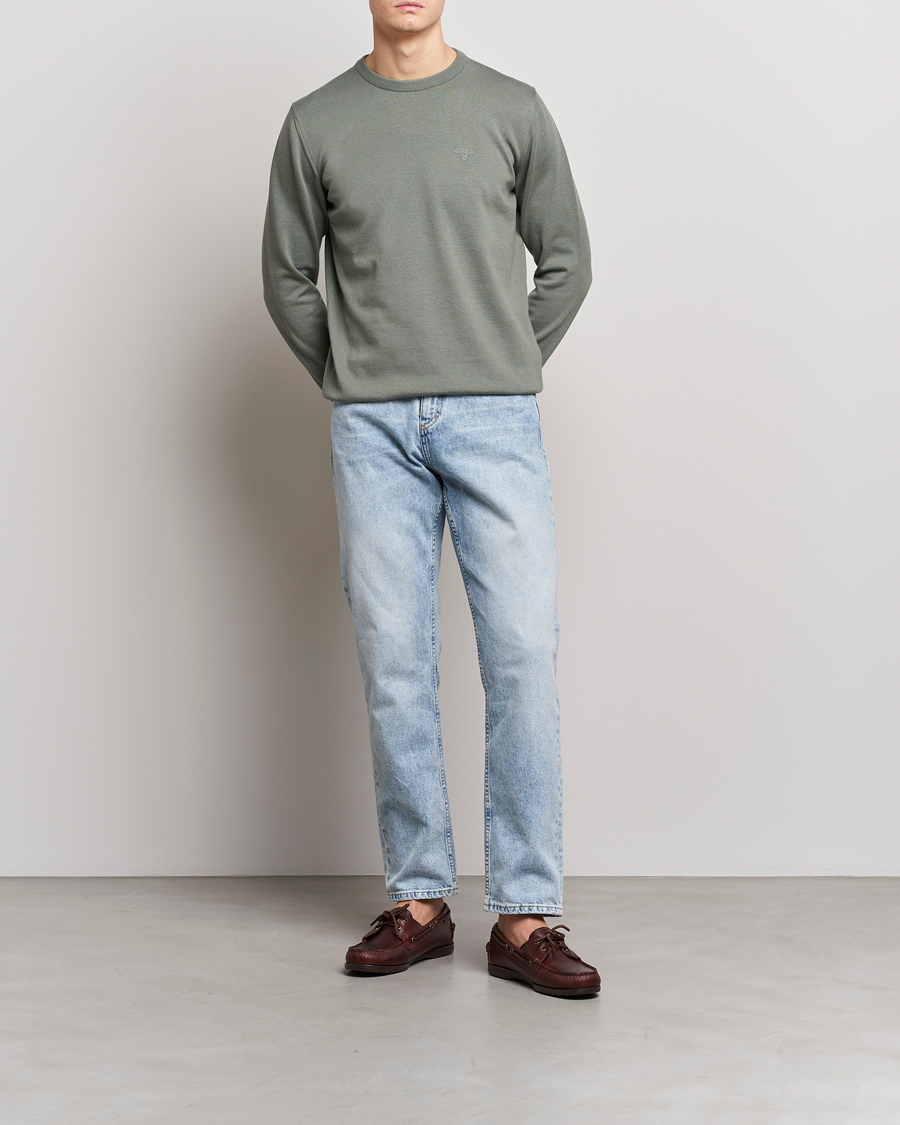 Herre | Trøjer | Barbour Lifestyle | Pima Cotton Crew Neck Agave Green